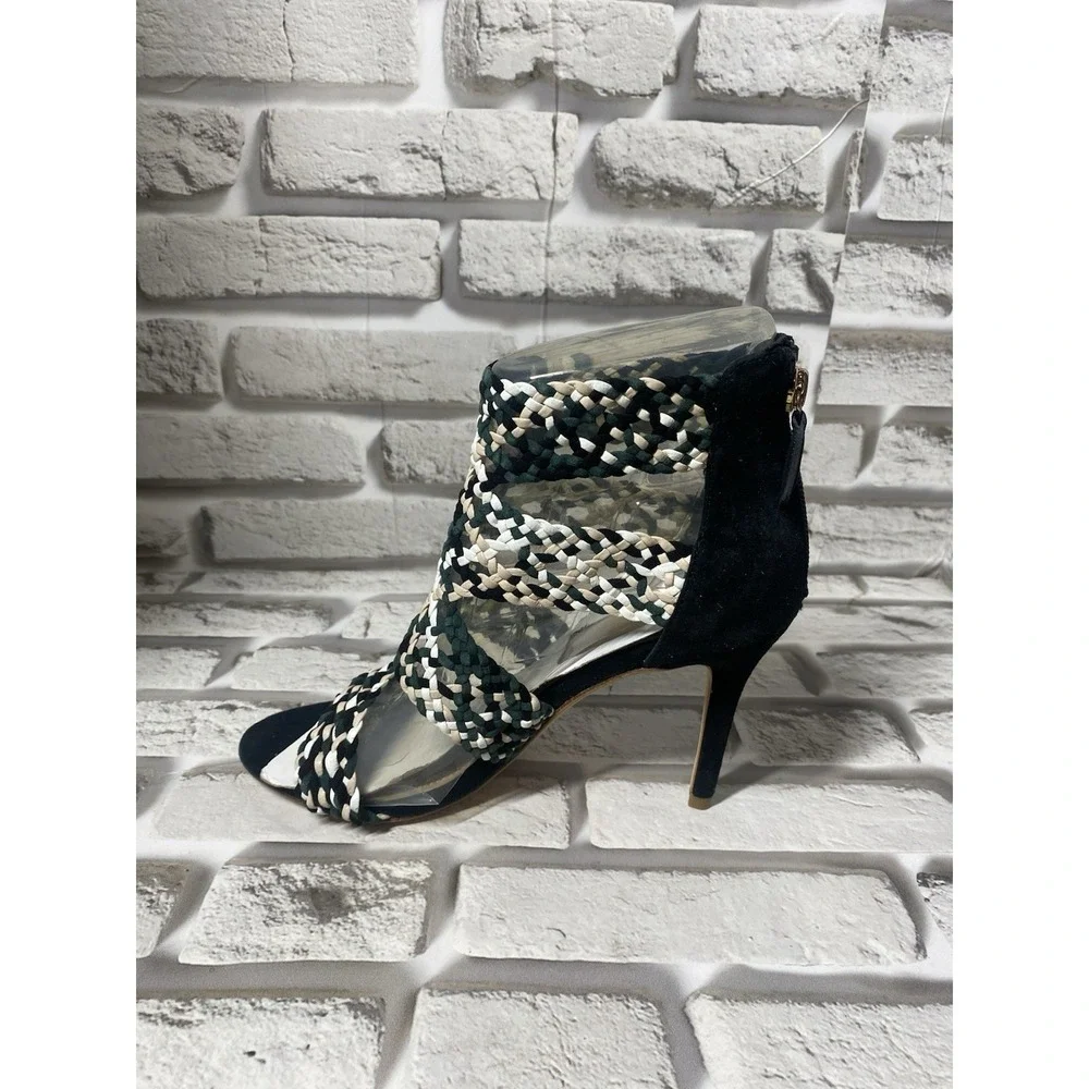 SANDRO Agate Suede Heeled Sandals In Vert Women's Size‎ 8